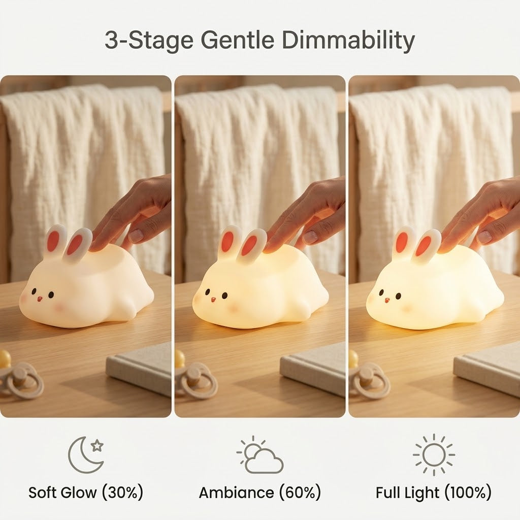 Bunny Tap Night Light, 7 Colors & Sleep Timer – The Moon-Bun Beacon, photo 4